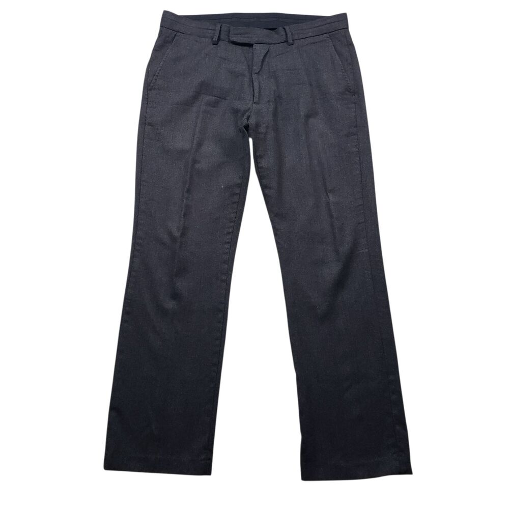 Gap 100% Wool Dress Pants Mens 38 Gray Tweed  Straight Fit Trouser Slacks